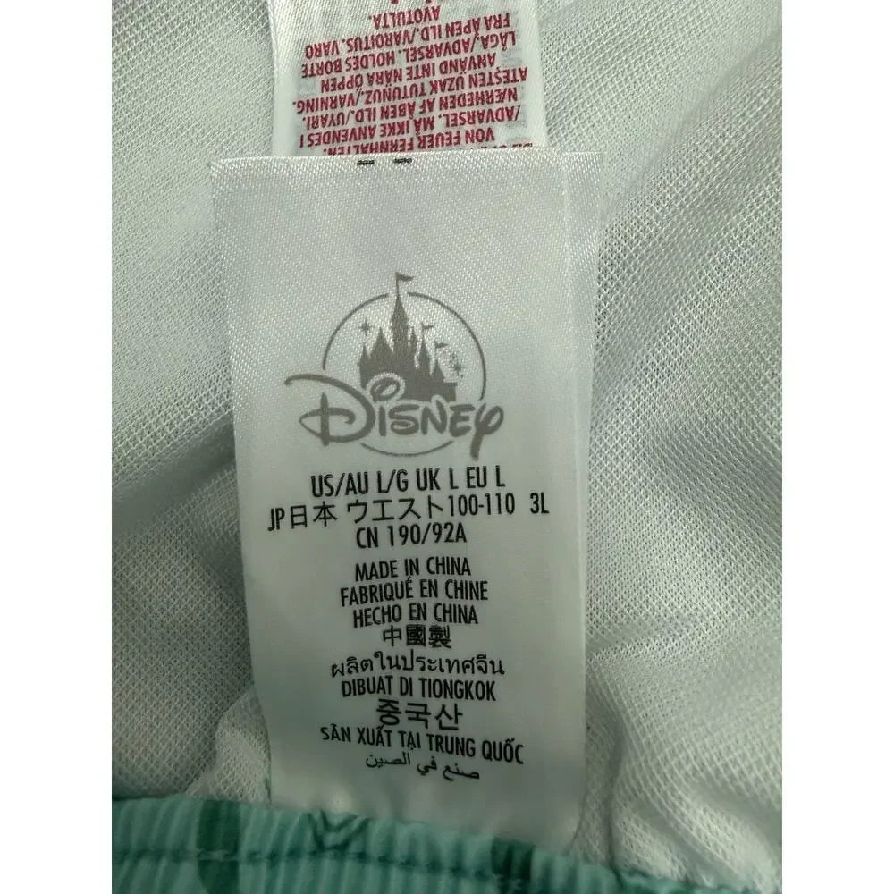Disney Mickey Mouse Donald Duck Goofy Swim Trunks Men’s Large Mint Green